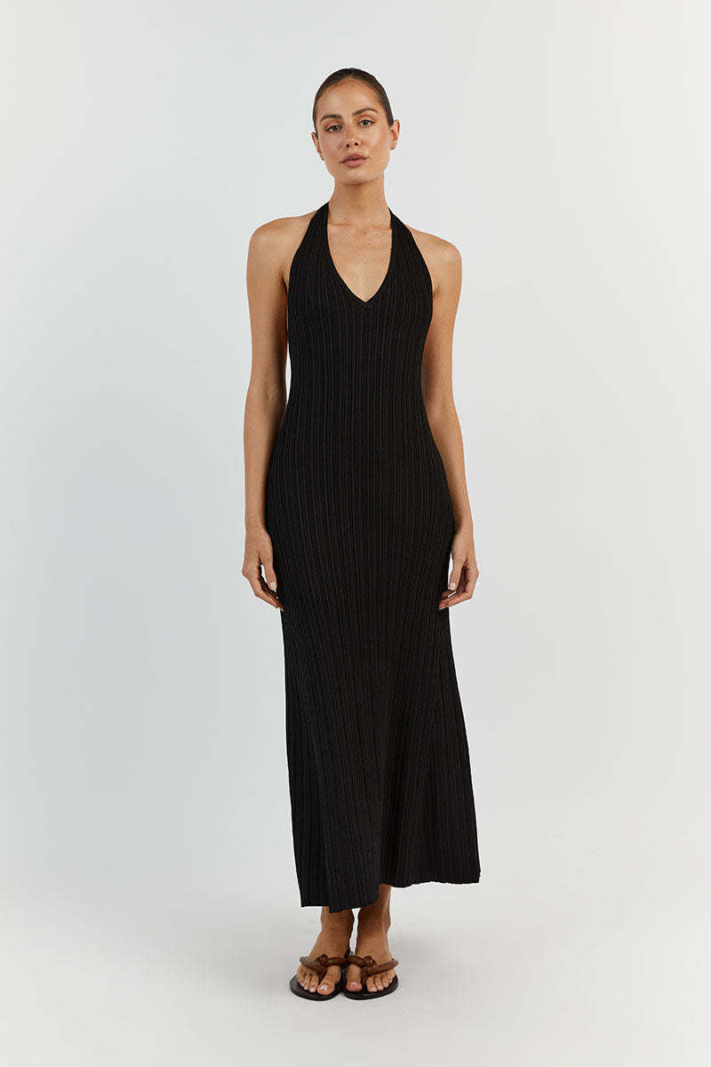 Backless Knitted Lace Up Maxi Dress - York & Dante 