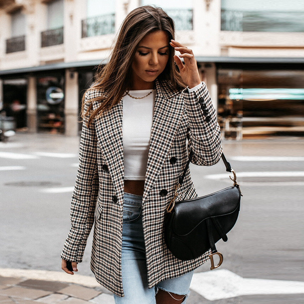 Myia Plaid Fall Blazer