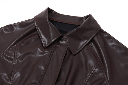 Sophiya Retro Faux Leather Jacket