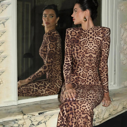 Jada Leopard Print Maxi Dress