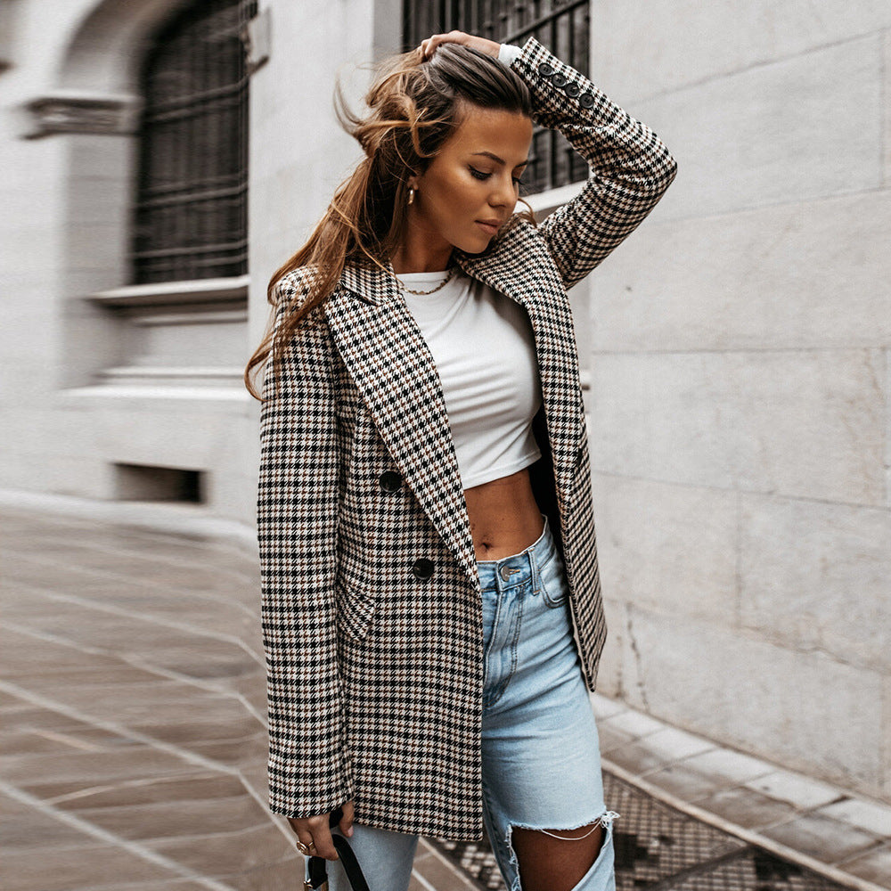 Myia Plaid Fall Blazer