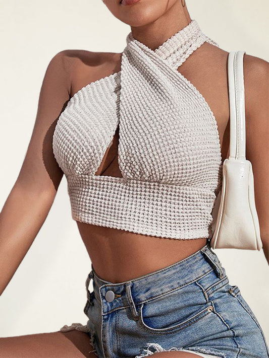 Waffle Cutout Crop Top - York & Dante 