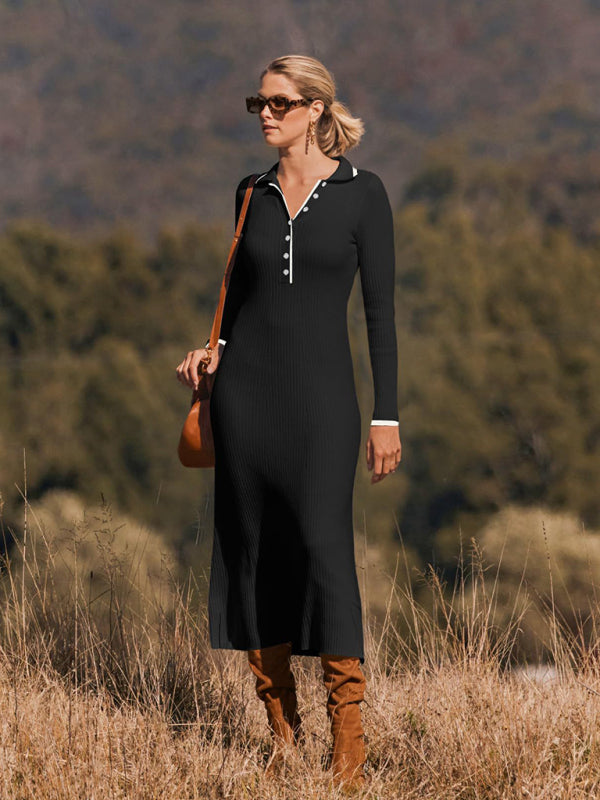 Aubree Long Sleeve Knitted Maxi Dress - York & Dante 