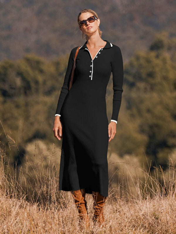 Aubree Long Sleeve Knitted Maxi Dress - York & Dante 