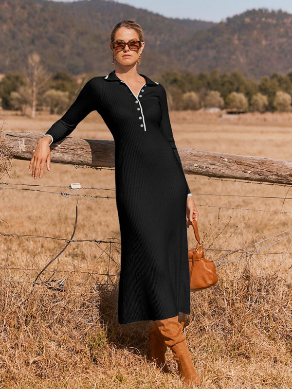 Aubree Long Sleeve Knitted Maxi Dress - York & Dante 