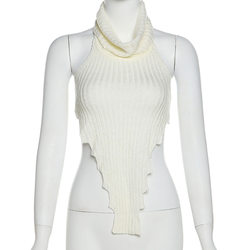 Turtleneck Irregular Sleeveless Top - York & Dante 