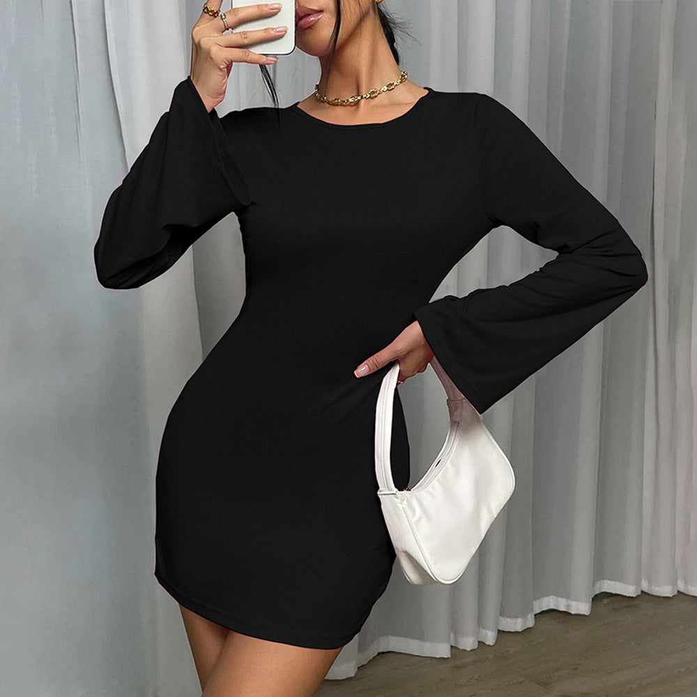 Bell Sleeve Backless Mini Dress - York & Dante 