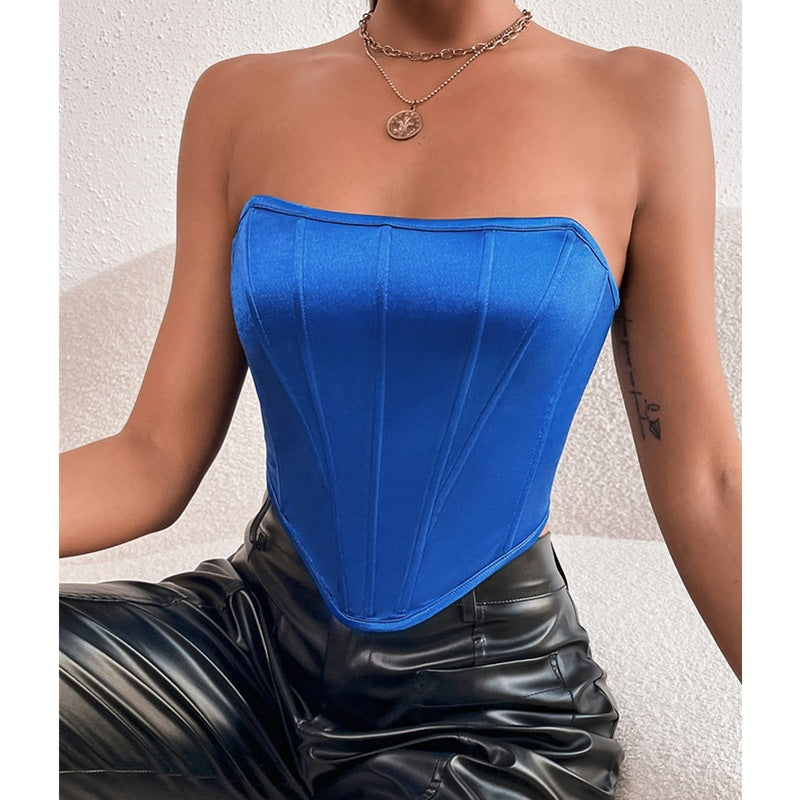 Satin Strapless Corset Top - York & Dante 